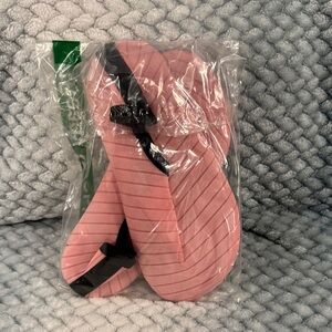 Pink Flip Flops with Black Straps